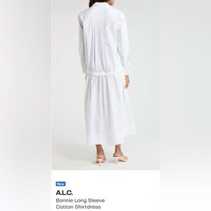 NWT A.L.C. Bonnie White Long Sleeve Cotton Dress